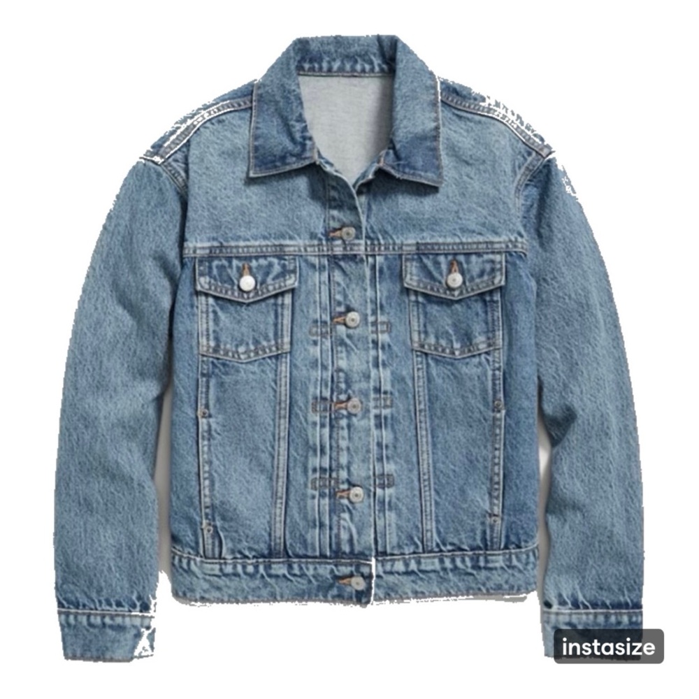 Old Navy Distressed Classic Blue Denim Jean Jacket 3X